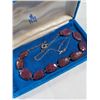 Image 2 : 925 STERLING SILVER W/ NATURAL RUBY STONE BEADS FACETED NECKLACE