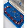 Image 3 : 925 STERLING SILVER W/ NATURAL RUBY STONE BEADS FACETED NECKLACE
