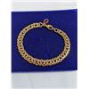Image 1 : 18K GOLD PLATED BRACELET W/ ONE CHARM SET W/ RED GARNET STONE