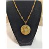 Image 3 : CARVED BROWN STONE PENDANT W/ SILVER LINK GLASS BEADS CHAIN NECKLACE