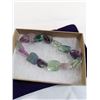 Image 3 : NATURAL MULTICOLOUR GENUINE TOURMALINE BEADS BRACELET
