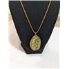 Image 2 : GOLD TONE CHAIN W/ ABELONE PENDANT NECKLACE