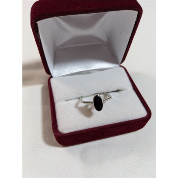 925 STERLING SILVER RING SET W/ BLACK ONYX STONE