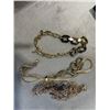 Image 3 : BUTTERFLY PENDANT, NOT MARKED, AND 3 ESTATE GOLD TONE NECLACES