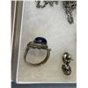Image 2 : 925 RING, CARVED LCOKET STAMPED "STER", UNTESTED, AND SILVER TONE EARRINGS AND NECLACE