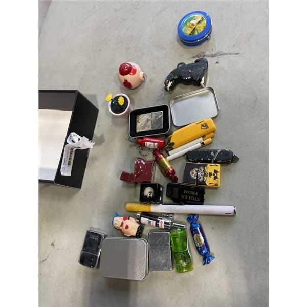 TRAY OF COLLECTIBLE LIGHTERS INCLUDING ZIPPOS