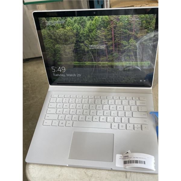WINDOWS LAPTOP - ON AND WORKING
