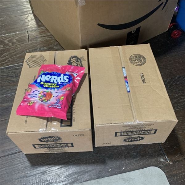TWO BOXES OF NERD GUMMY CLUSTERS 10 BAGS PER BOX