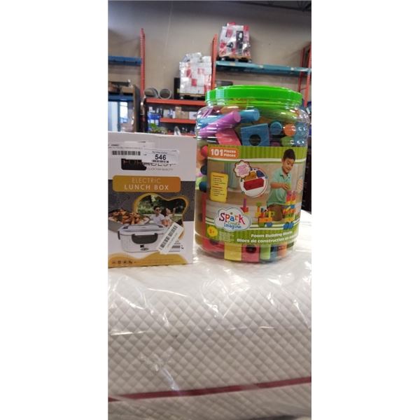 SPARK 101 PIECES FOAM BUILDING BLOCKS AND FORABEST ELECTRIC LUNCH BOX