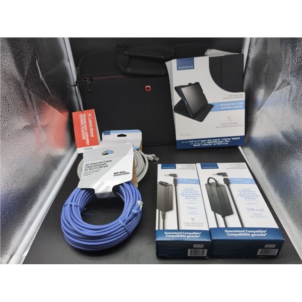 BOXED UNIVERSAL LAPTOP CHARGER AND ELECTRONIC ACCESSORIES