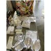 Image 1 : PLASTIC BAG INCLUDING RING BEARER PILLOW, SEVERAL FLOWER GIRL PURSES, DCORATIVE  BAGS,