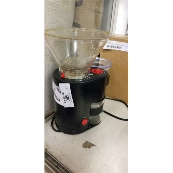 BODUM COFFEE GRINDER & CANNISTER. WORKING