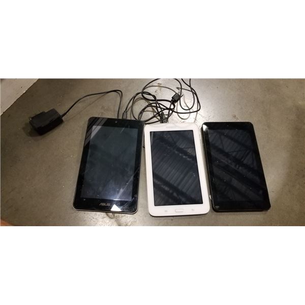 3 FACTORY RESET TABLETS. SAMSUNG MODEL SM-T110, ASUS, AND ALCATEL ONE TOUCH. ALL WORKING