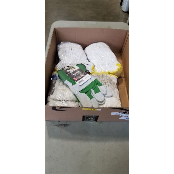 4 NEW PACKS POWER FIST (12 PAIRS PER PACK) LARGE COTTON LINER GLOVES, AND NEW LARGE WATSON GLOVES