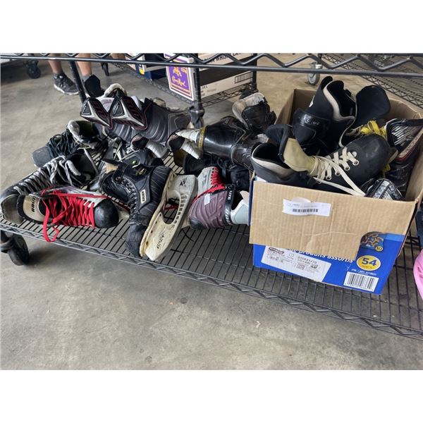 LARGE LOT OF ICE HOCKEY SKATES