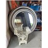 Image 1 : ROUND 30 INCH MIRROR AND METAL PLANTER