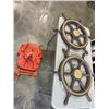 Image 1 : 2 PROP BOAT STEERING WHEELS AND WORLD FAMOUS THE EVEREST BACKPACK