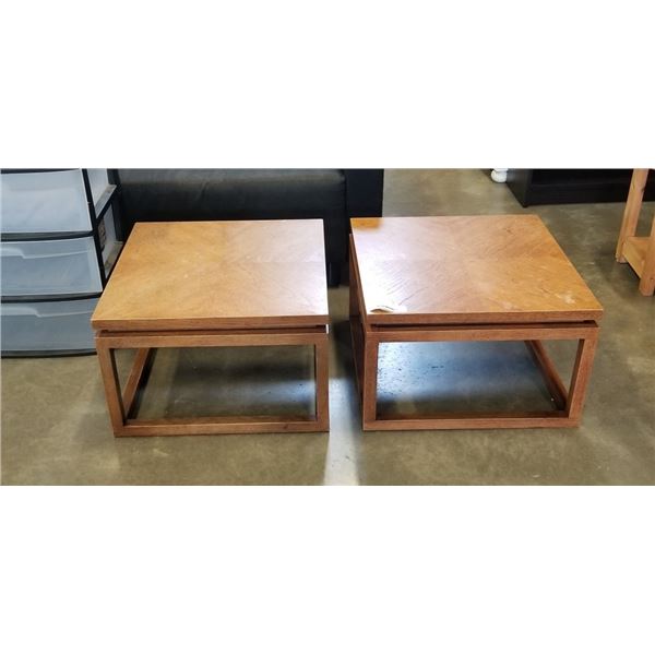 PAIR OF VINTAGE SQAURE ENDTABLES