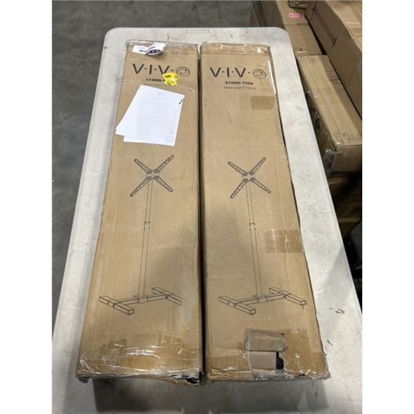 2 VIVO BLACK LARGE TV STANDS