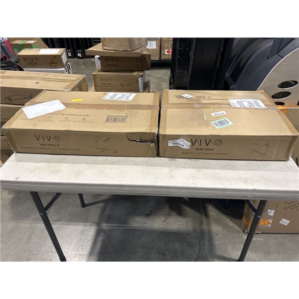 2 VIVO BLACK 20" X 15" SWIVEL COUCH DESKS