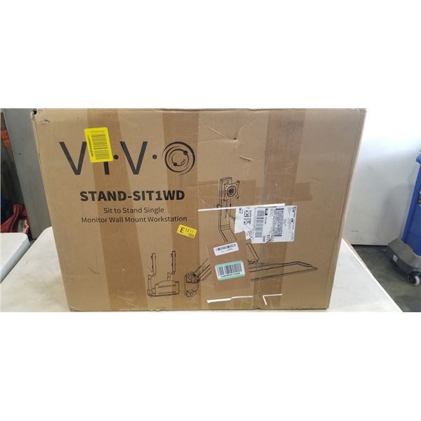 VIVO SIT TO STAND SINGLE MONITOR WALL MOUNT WORKSTATION