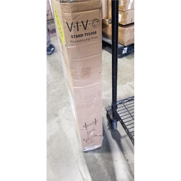 VIVO BLACK MOBILE LARGE TV CART
