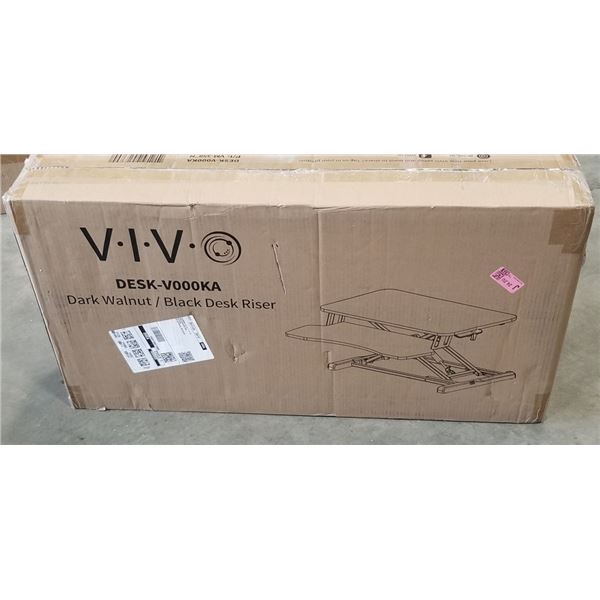 VIVO DARK WALNUT/BLACK DESK RISER