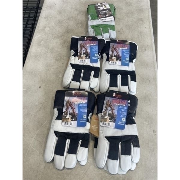 2 NEW PAIRS WATSON BIG DAWG LINED XXL GLOVES, 2 NEW PAIRS WATSON BIG DAWG LINED XXXL GLOVES, AND NEW