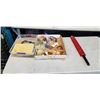 Image 1 : TRAY OF HANDCRAFTED KEYCHAINS, MINI CLOCKS AND MORE