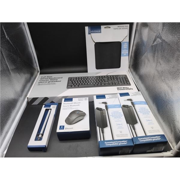 BOXED UNIVERSAL LAPTOP CHARGER AND ELECTRONIC ACCESSORIES