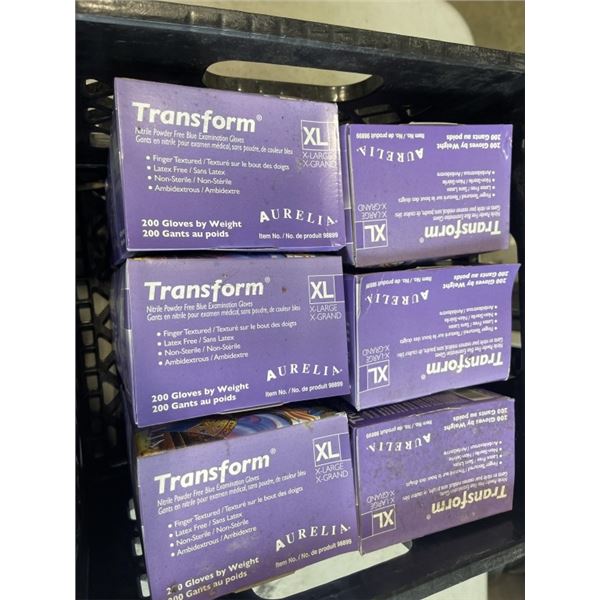 6 BOXES XL NITRIL GLOVES. 200 PER BOX