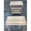 Image 1 : ROLLING PINE STORAGE SHELF AND SIDE TABLE