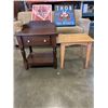 Image 1 : PINE END TABLE WITH DRAWER AND SIDE TABLE