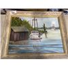 Image 2 : SIGNED FRAMED BOAT PAINTING