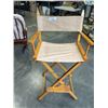 Image 1 : WOODEN DIRECTOR'S CHAIR WITH TAN CANVAS SEAT & BACKREST