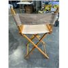 Image 2 : WOODEN DIRECTOR'S CHAIR WITH TAN CANVAS SEAT & BACKREST