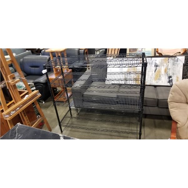 BLACK WIRE ADJUSTABLE SHELVING UNIT  18 X 48 INCH 44 INCH TALL