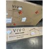 Image 2 : VIVO WHITE ELCTRIC MULTI MOTOR CORNER DESK FRAME AND VIVO BAMBOO 75" X 63" CORNER TABLE TOP