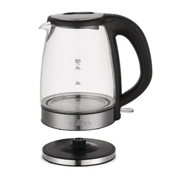 SALTON 1.7L GLASS ELECTRIC KETTLE - TESTED WORKING, RETAIL $59