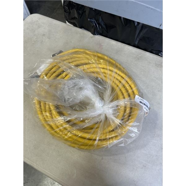 APPROX 75 FOOT HEAVY DUTY LIGHTED YELLOW EXTENSION CORD. 10AWG/3C