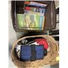 Image 1 : BASKET AND BOX OF FLIGHT AND NAUTICAL PARAPHERNALIA