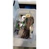 Image 2 : TOTE AND BOX OF ASORTE DHOUSEHOLKD AND HARDWARE, TAPE ETC