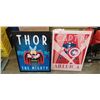 Image 1 : 2 SUPER HERO CANVAS PRINTS - THOR AND CAPTAIN AMERICA, BOTH 24" x 32"