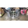 Image 1 : ROUND GLASS TOP MODERN DINING TABLE AND 4 LEATHER CHAIRS