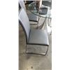 Image 4 : ROUND GLASS TOP MODERN DINING TABLE AND 4 LEATHER CHAIRS