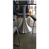 Image 5 : ROUND GLASS TOP MODERN DINING TABLE AND 4 LEATHER CHAIRS
