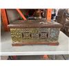 Image 1 : VINTAGE HANDCRAFTED STORAGE TRUNK WITH BRASS ACCENTS