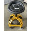 Image 1 : AS NEW DEWALT ROLLING SHOP STOOL WITH STATIONARY FEET