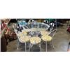 Image 1 : GLASS TOP PATIO TABLE W/ 8 CHAIRS