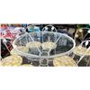 Image 5 : GLASS TOP PATIO TABLE W/ 8 CHAIRS